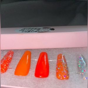Orange Crush Glitz Press-On Nails